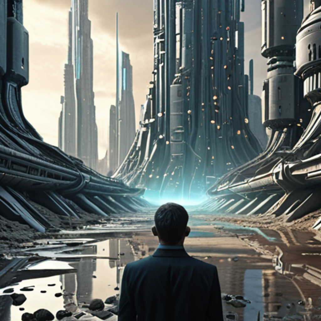 **Prompt:** A grand, futuristic AI system, depicted as a sophisticated, glowing digital city, is visibly sinking into quicksand. Its foundation is crumbling, and the data flowing into it is represented by distorted, murky, and inconsistent streams of information. A frustrated data scientist, looking distressed, observes the scene, highlighting the failure of advanced AI due to flawed, biased, and incomplete base data. The image emphasizes the stark contrast between technological ambition and foundational instability. (Cinematic, high detail, conceptual art, dramatic lighting, digital realism, 8K)