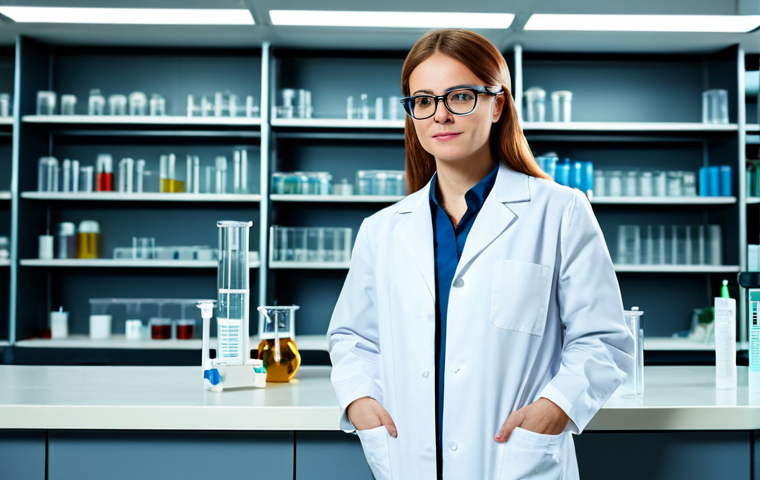 **
"A professional female engineer, fully clothed in a modest lab coat and safety glasses, standing in a brightly lit, modern laboratory. She is holding a test tube. Safe for work, appropriate content, perfect anatomy, correct proportions, natural pose, professional, high quality."
**