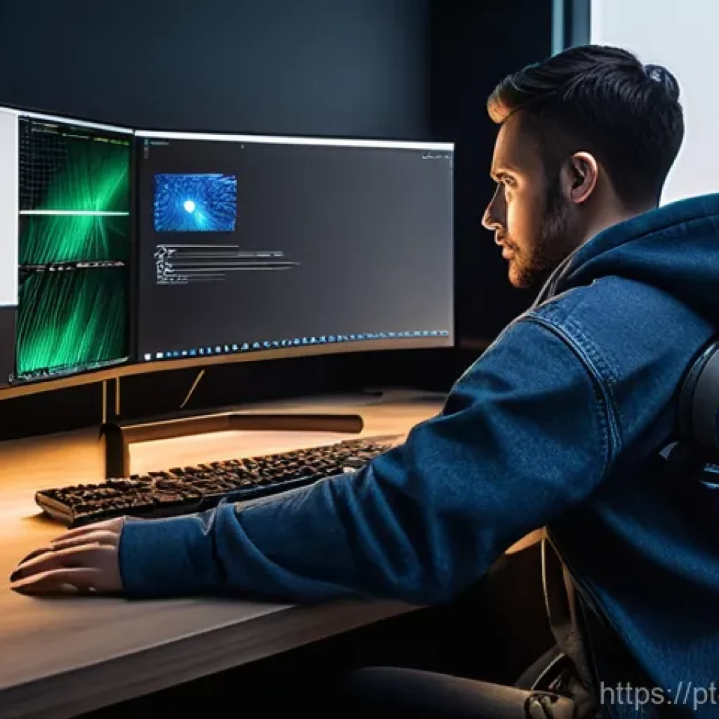 AI 개발 환경 설정 - **Prompt: "A male AI developer, mid-30s, with short, neat hair and dressed in a comfortable yet styl...