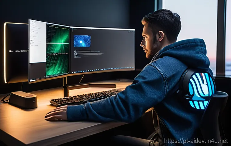 AI 개발 환경 설정 - **Prompt: "A male AI developer, mid-30s, with short, neat hair and dressed in a comfortable yet styl...