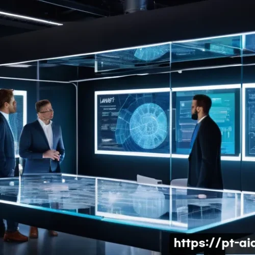 AI 프로젝트 관리 능력 - **Prompt:** "A diverse group of professionals, including data scientists and business strategists, c...